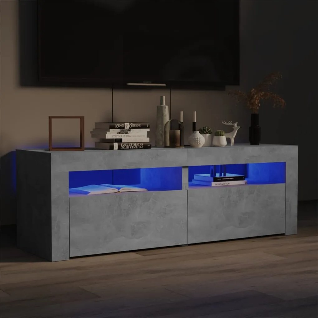 Mobile Porta Tv Con Luci Led Grigio Cemento 120x35x40 Cm /