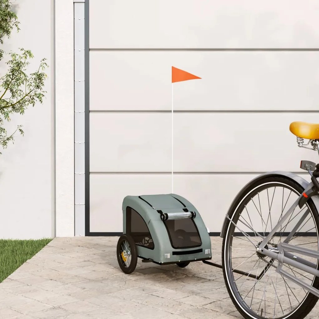 Rimorchio Da Bici Per Animali Grigio Oxford E Ferro /