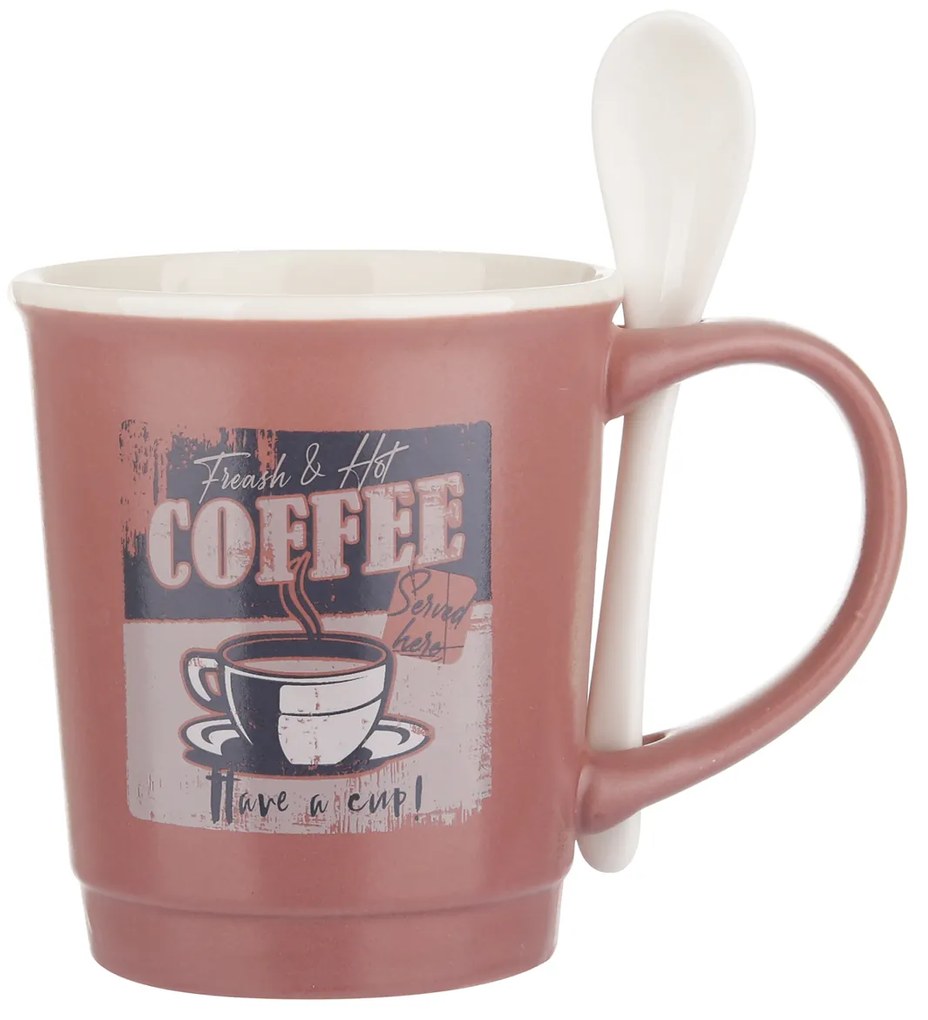 Mug caffè malva 400 ml con cucchiaino