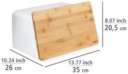 WENKO 54099100 - Portapane KUBO 35x26,5 cm bianco/marrone