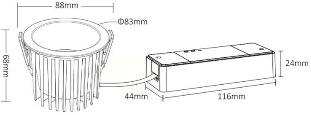 Faretto da incasso 9W RGB+CCT IP54 Angolo 60° foro Ø75mm Colore RGB+CCT