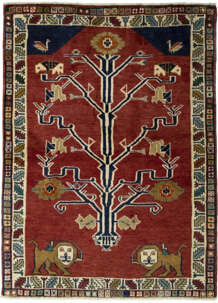Gabbeh Tappeto 160x110 Rosso (Iran) Annodato A Mano