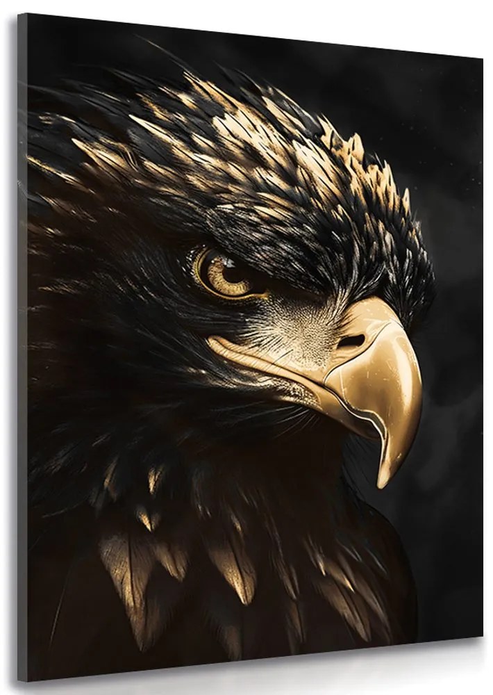 Quadro su tela – Aquila nero-oro