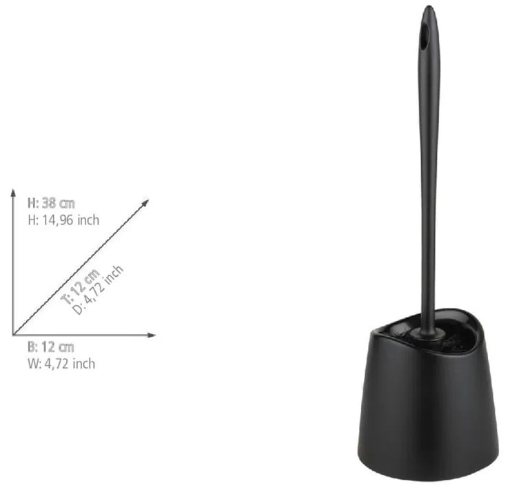 Scopino WC nero opaco in plastica Portes – Allstar