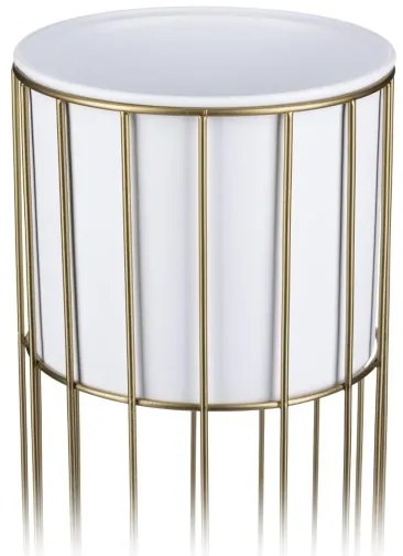 Vaso da fiori in metallo LOFT 55x20 cm oro/bianco
