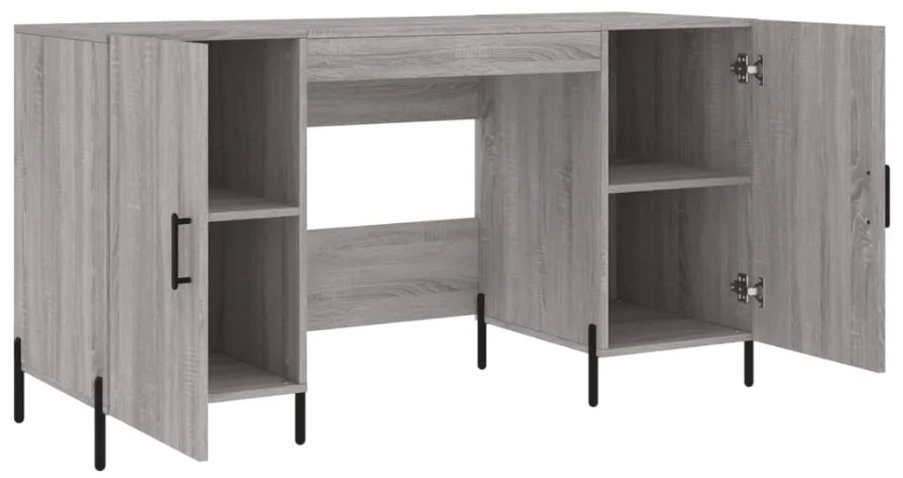 Scrivania grigio sonoma 140x50x75 cm in legno multistrato