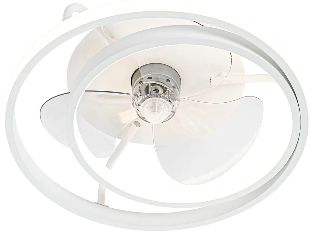 Ventilatore da soffitto bianco 46,5 cm con LED e telecomando - Kees