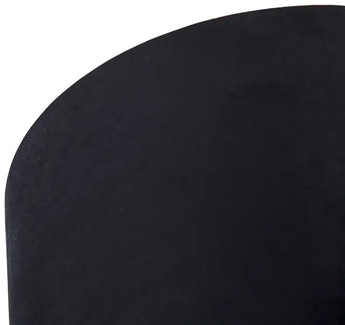 Plafoniera con paralume in velluto nero e oro 25 cm - Combi Black