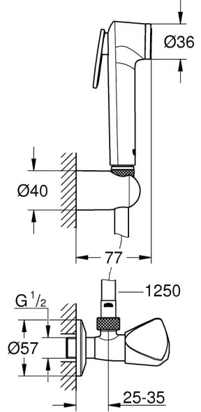 GROHE 27514001 - Doccetta bidet manuale TEMPESTA-F TRIGGER SPRAY 30 36 mm cromata