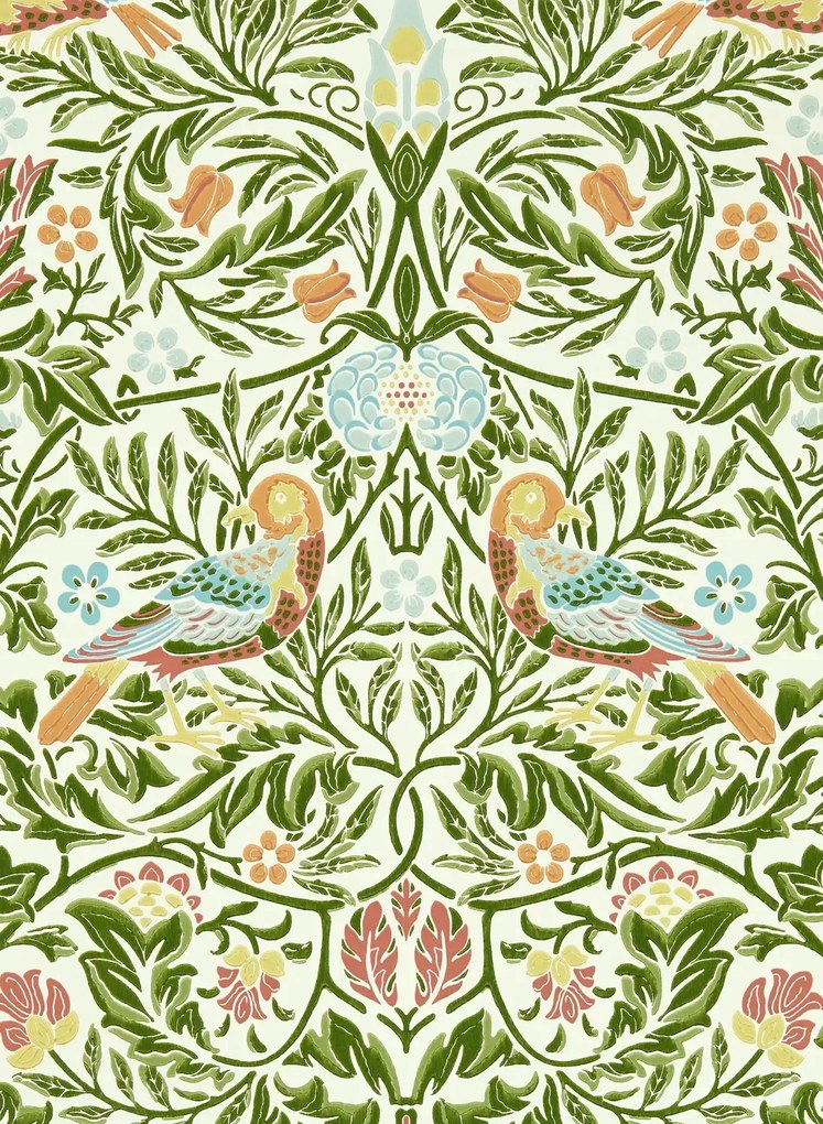 Morris & Co Carta da parati Bird - Boughs Green