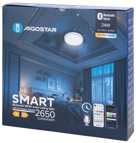 Aigostar - Plafoniera LED da bagno LED/24W/230V IP44 + telecomando