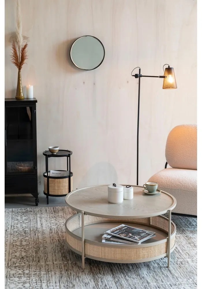 Tavolino da salotto rotondo beige/di colore naturale ø 80 cm Makoto – White Label