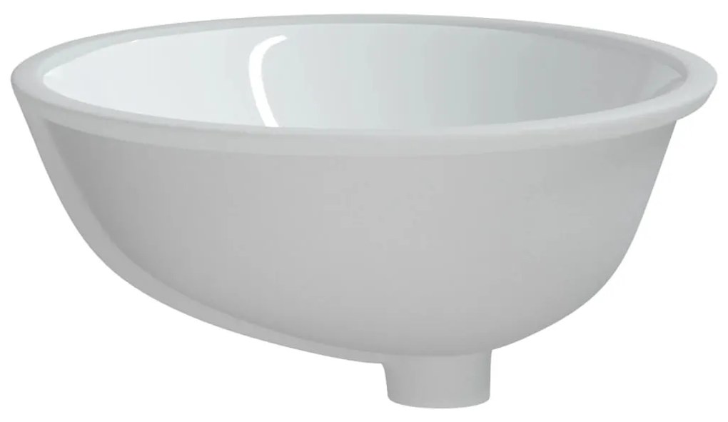 Lavandino da Bagno Bianco 56x41x20 cm Ovale in Ceramica