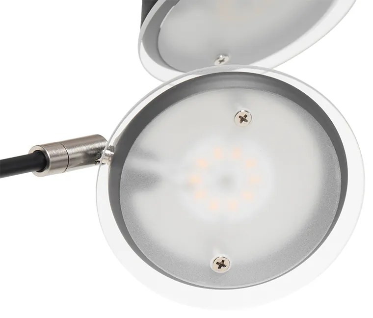 Lampada da terra di design nera incl. LED dimmerabile a 5 luci - Sixties Trento