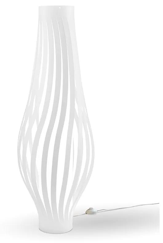 Lampada Da Terra Totem Dama Helios 1 Luce In Polilux Bianco Made In Italy