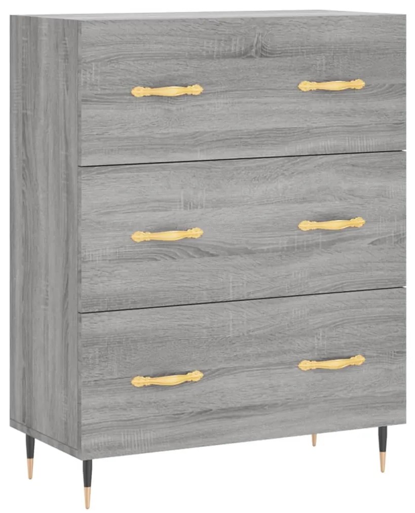 Credenza grigio sonoma 69,5x34x90 cm in legno multistrato