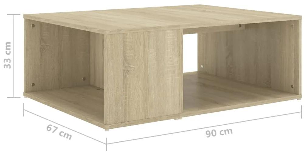 Tavolino da Salotto Rovere Sonoma 90x67x33 cm Legno Multistrato