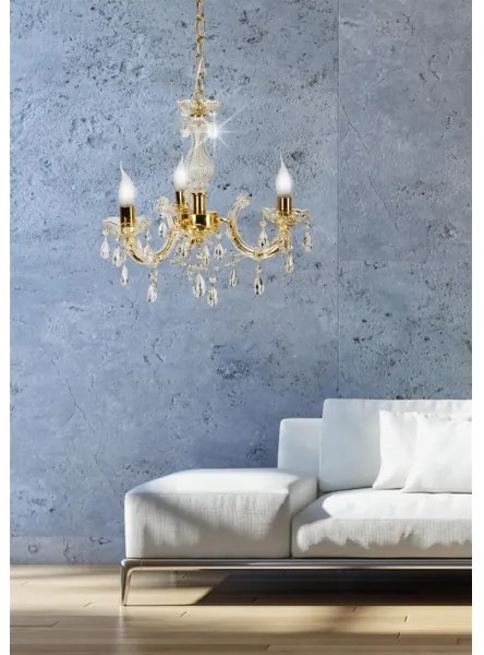 Lampadario a sospensione con catena MARIA TERESA 3xE14/40W/230V