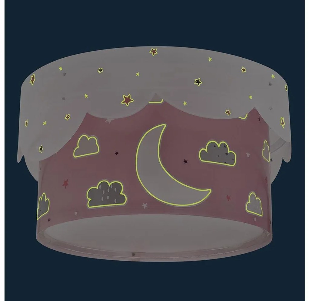 Dalber 61236S - Plafoniera per bambini MOON 2xE27/60W/230V rosa