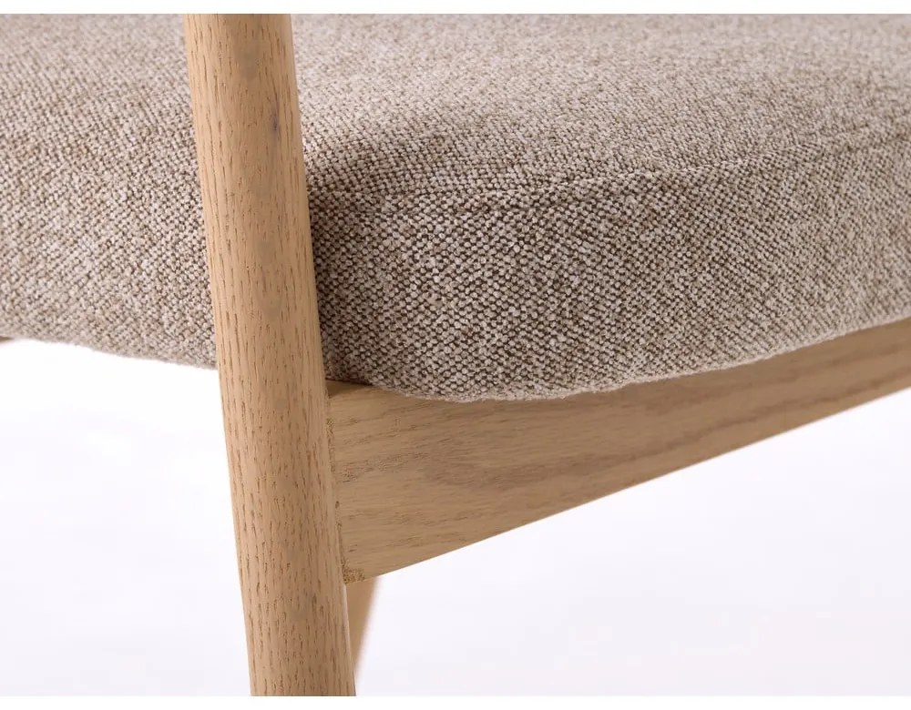 Set di sedie da pranzo beige in rovere massiccio con braccioli 2 pz Elk – Unique Furniture