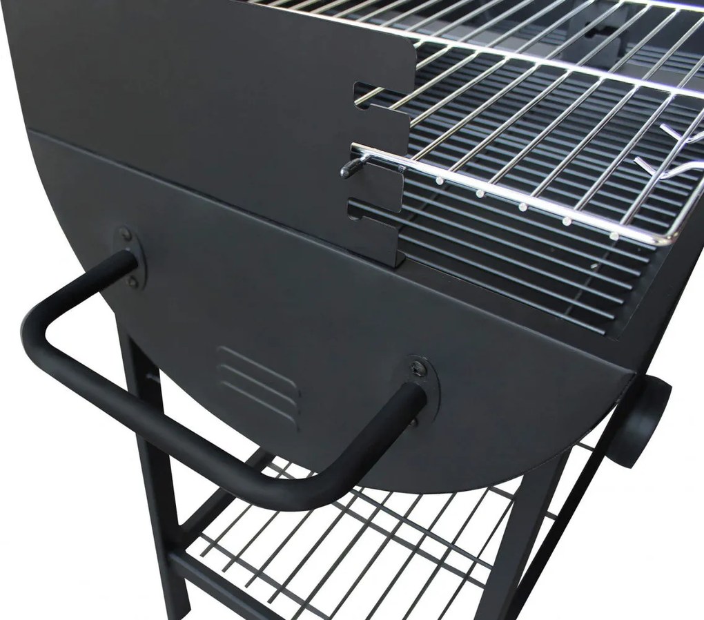 Barbecue a Carbonella 100x47x94 h cm in Acciaio Nero...