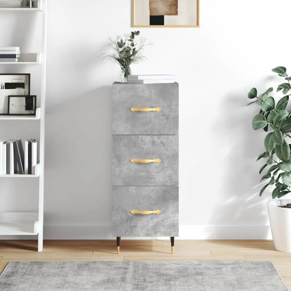 Credenza Grigio Cemento 34,5x34x90 Cm İn Legno Multistrato /