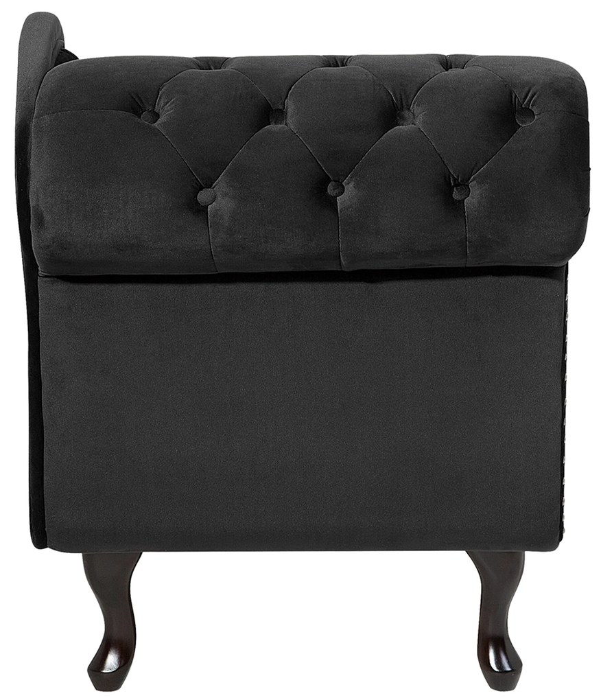 Chaise longue sinistra in velluto nero NIMES Beliani