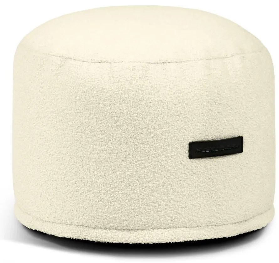 Puof a sacco color crema con rivestimento in bouclé Mini – SLOWDOWN