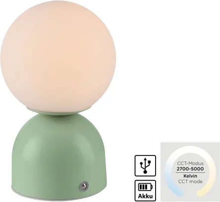 Schöner Wohnen 19218-43 - Lampada da tavolo LED dimmerabile RUDI LED/1,2W/5V verde