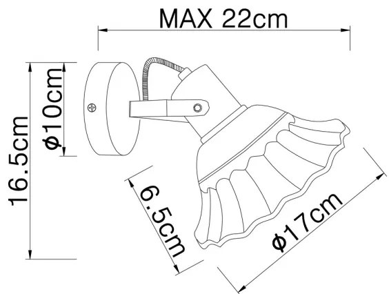 Globo 54050-1 - Faretto da muro JOWITA 1xE27/40W/230V