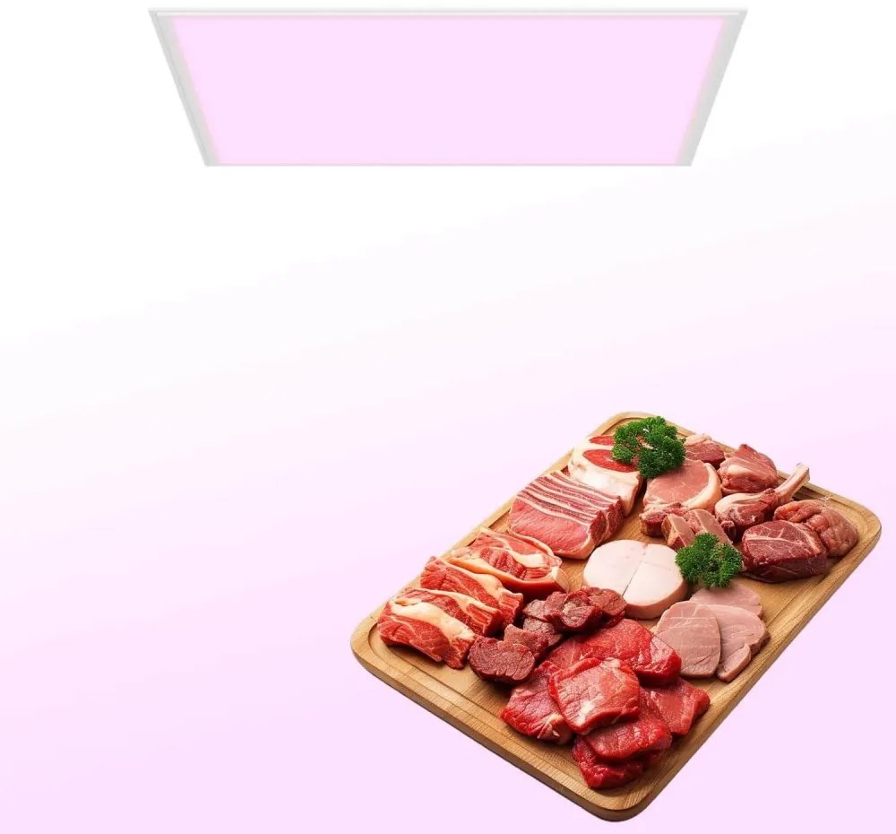 Pannello LED 60x60 45W da incasso Rosa Banco Carni con driver Philips Colore Rosa Alimentare