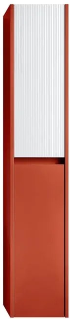 Colonna per mobile bagno Niwa 2 ante P 27 x L 30 x H 160 cm laccato opaco paprika con vetro bianco