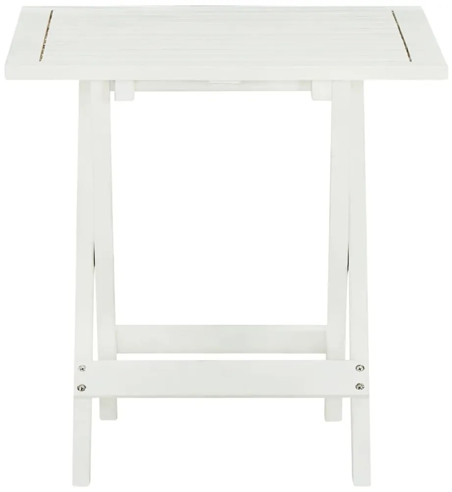 Tavolo da bistrot bianco 46x46x47cm in legno massello di acacia