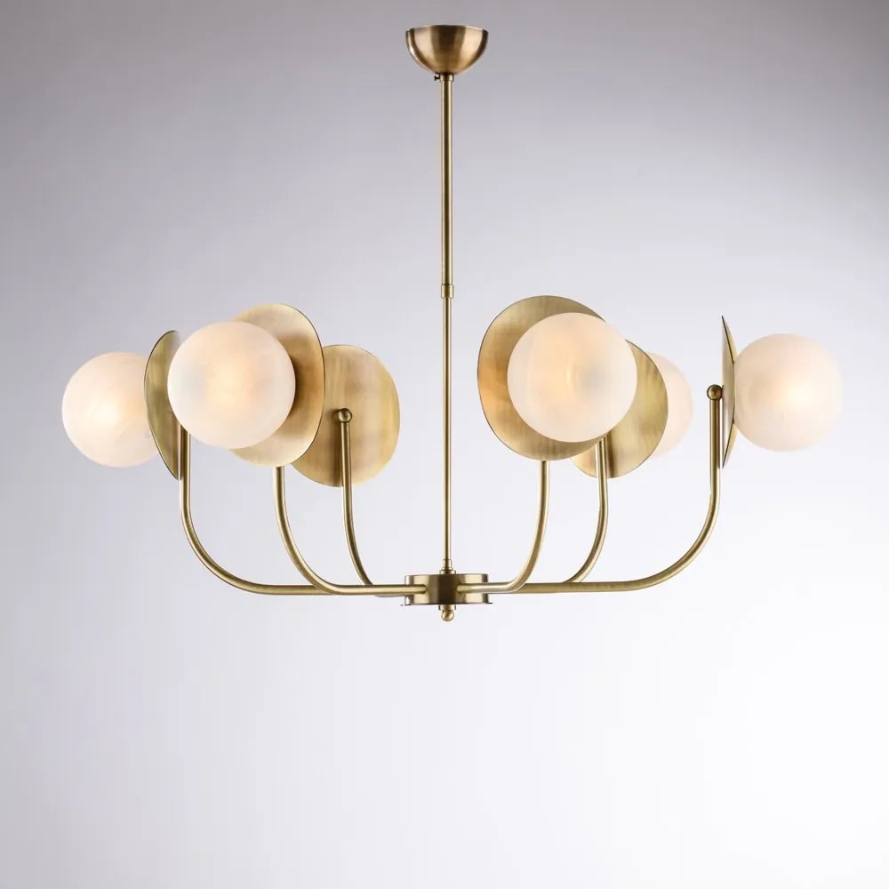 Lampadario Contemporaneo Selene Metallo Bronzo 6 Luci E14