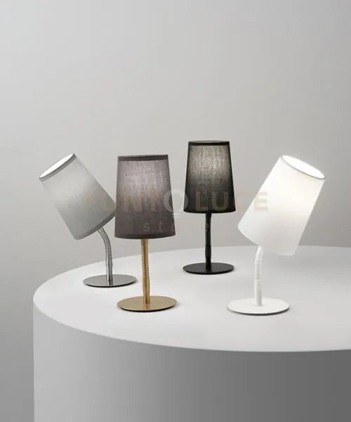 Lampada da tavolo in metallo bianco opaco paralume bianco mash 1 lu...