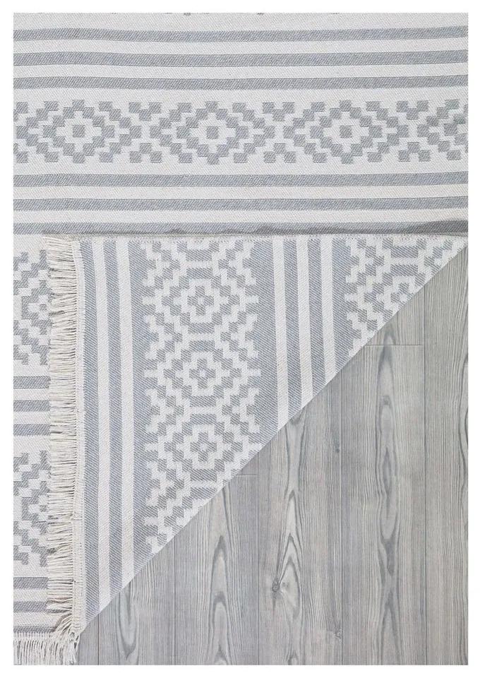 Tappeto in cotone grigio e bianco , 60 x 100 cm Duo - Oyo home