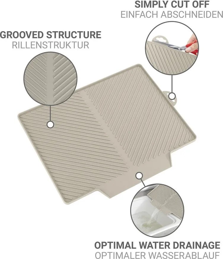 Tappetino scolapiatti beige in plastica 34x40 cm Nelia – Wenko