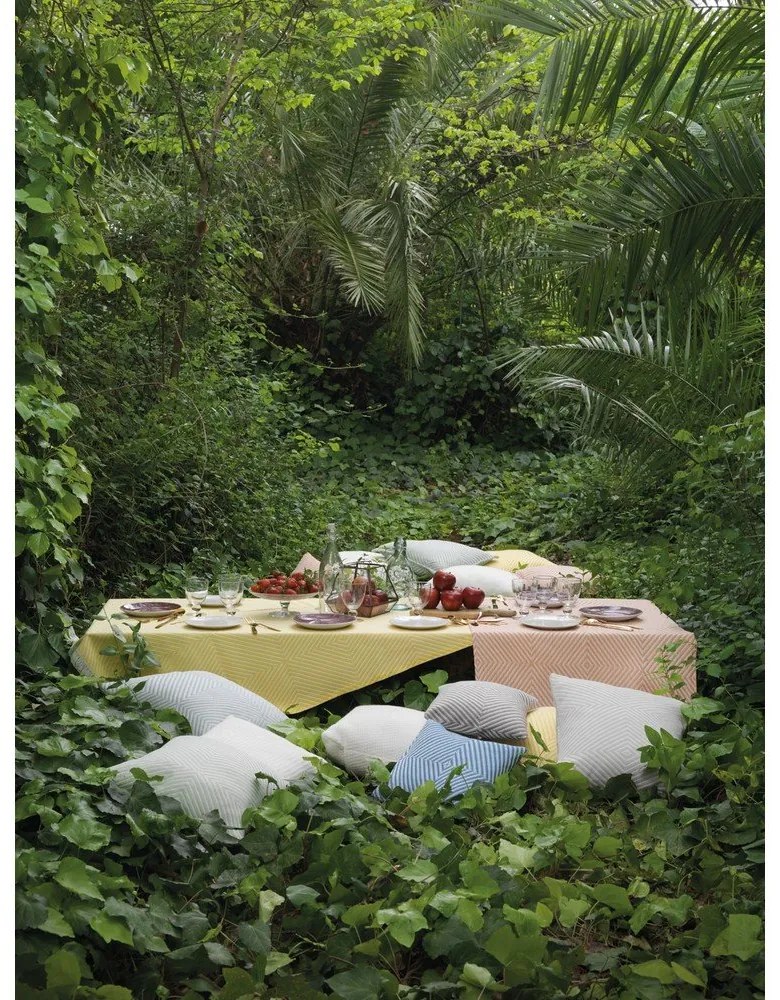 Plaid grigio chiaro con contenuto di cotone , 140 x 180 cm Tebas - Euromant