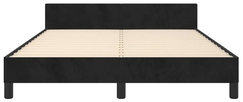 Giroletto con testiera nero 140x190 cm in velluto