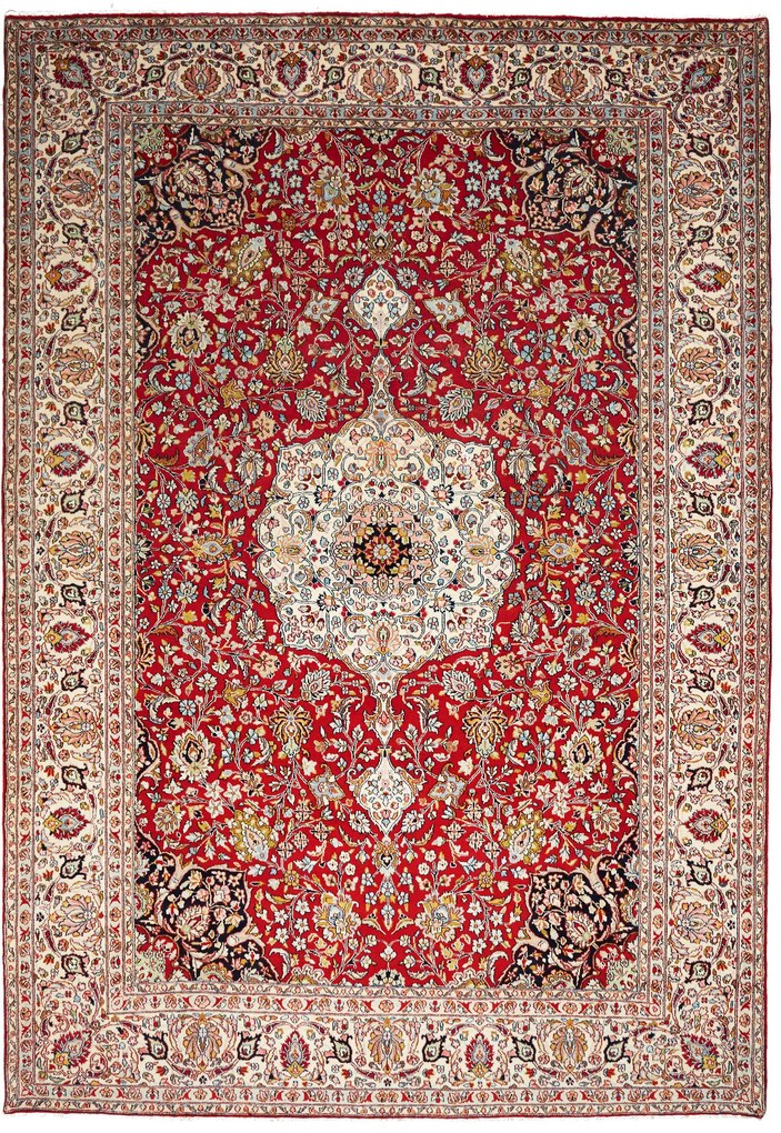 Kashan Tappeto persiano 360x250 Rosso (Iran) Annodato A Mano