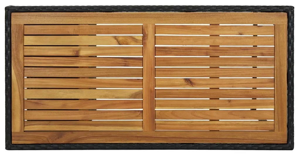 Tavolo da bar con ripiani nero 120x60x110 cm in polyrattan