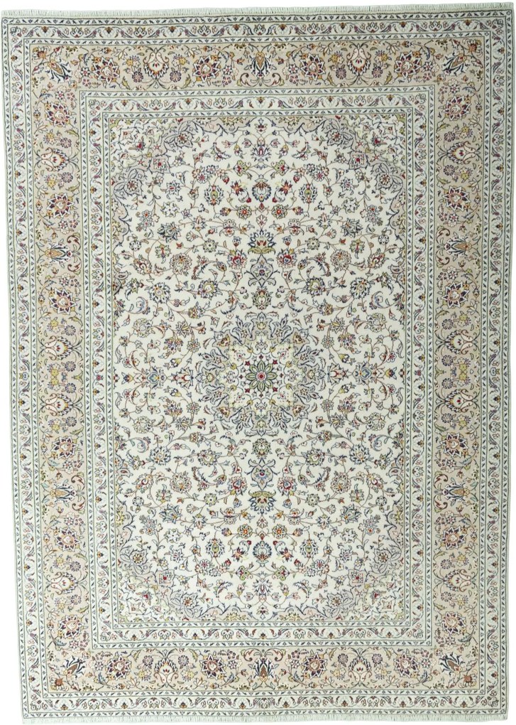 Kashan Tappeto 250 x 340 Beige (Iran) Annodato A Mano