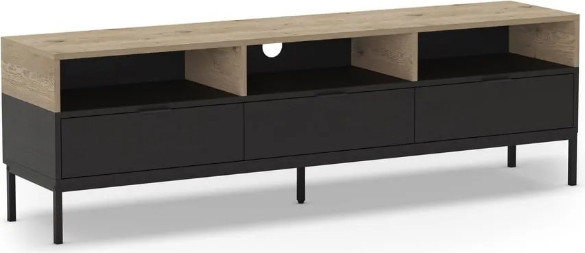 Tavolo TV in rovere nero e naturale 180x55 cm Marion - Marckeric