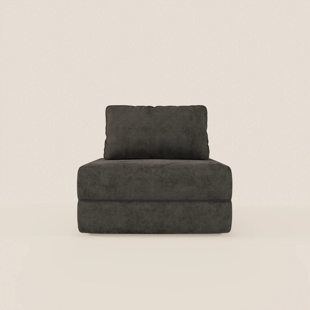 Rift poltrona letto con materasso alto 22 cm e memory foam - schienale mobile e tessuto smacchiabile T31