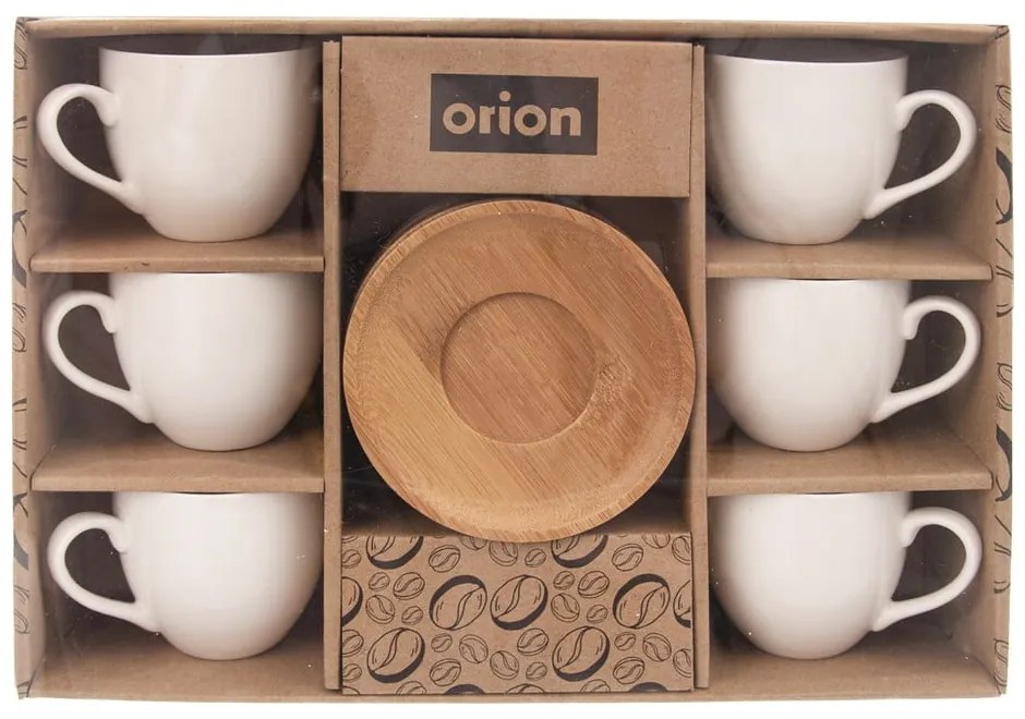 Tazzine in set per cappuccino/con piattino bianche in porcellana 6 pz 110 ml Whiteline – Orion