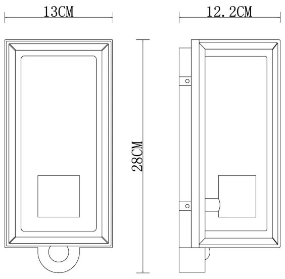 Globo 31982WS - Applique da esterno con sensore LOGANA 1xE27/60W/230V IP44 bianco