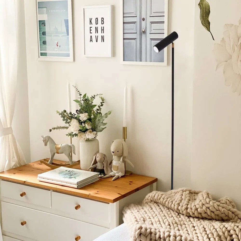 Lampada da terra nera, altezza 150 cm Milan - SULION