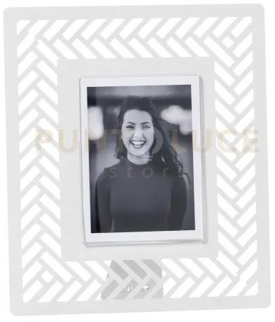 Portafoto di design millenintrecci piccolo bianco marmo in ferro e ...