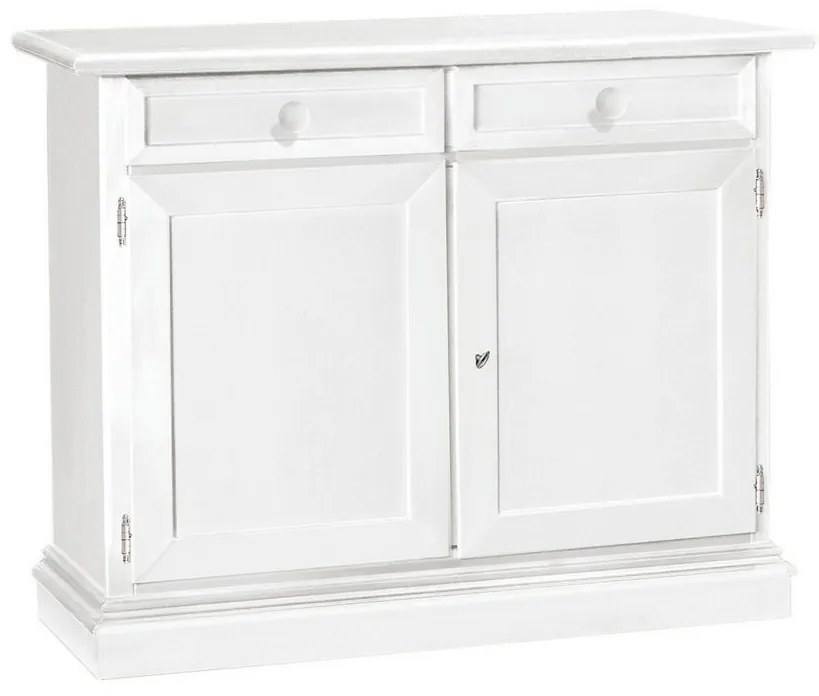 Credenza in legno bianco 2 porte 105&#215;42 cm