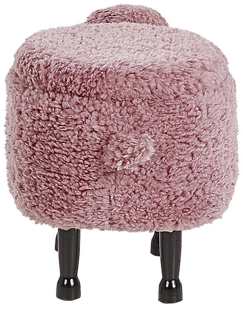 Pouf animaletto in tessuto rosa SHEEP Beliani